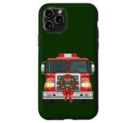 Familia de Fuentes Christmas Fire Truck Wreath Firefighter Carcasa para iPhone 11 Pro