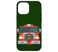 Familia de Fuentes Christmas Fire Truck Wreath Firefighter Carcasa para iPhone 12 Pro MAX