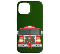 Familia de Fuentes Christmas Fire Truck Wreath Firefighter Carcasa para iPhone 15