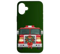 Familia de Fuentes Christmas Fire Truck Wreath Firefighter Carcasa para iPhone 16 Plus