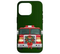 Familia de Fuentes Christmas Fire Truck Wreath Firefighter Carcasa para iPhone 16 Pro