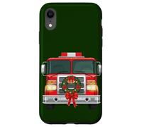 Familia de Fuentes Christmas Fire Truck Wreath Firefighter Carcasa para iPhone XR