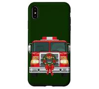 Familia de Fuentes Christmas Fire Truck Wreath Firefighter Carcasa para iPhone XS MAX