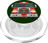 Familia de Fuentes Christmas Fire Truck Wreath Firefighter PopSockets PopGrip para MagSafe
