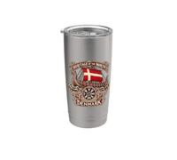 Familia de fuentes Danish Vegvisir Longship Bandera de Dinamarca Norse Knotwork Vaso térmico de acero inoxidable de doble pared