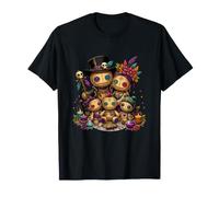 Familia de Fuentes Day of The Dead Voodoo Doll Skeleton Family Camiseta