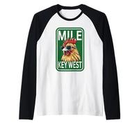 Familia de Fuentes Key West Florida Rooster Chicken Mile Zero Marker Camiseta Manga Raglan