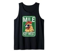 Familia de Fuentes Key West Florida Rooster Chicken Mile Zero Marker Camiseta sin Mangas