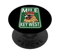 Familia de Fuentes Key West Florida Rooster Chicken Mile Zero Marker PopSockets PopGrip Adhesivo