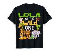 Familia de fuentes Lola Of The Wild One Zoo Birthday Safari Camiseta