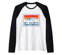Familia de fuentes Mount Rainer National Park Washington Camiseta Manga Raglan