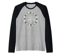Familia de Fuentes Proud Mom of a Coastie Anchor Floral Wreath Camiseta Manga Raglan