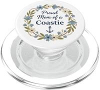 Familia de Fuentes Proud Mom of a Coastie Anchor Floral Wreath PopSockets PopGrip para MagSafe
