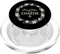 Familia de Fuentes Proud Mom of a Coastie Anchor Floral Wreath PopSockets PopGrip para MagSafe