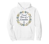 Familia de Fuentes Proud Mom of a Coastie Anchor Floral Wreath Sudadera con Capucha