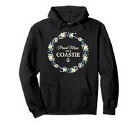 Familia de Fuentes Proud Mom of a Coastie Anchor Floral Wreath Sudadera con Capucha