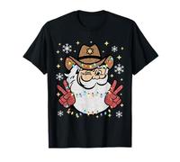 Familia de Fuentes Santa Cowboy Western Howdy Christmas Holiday Matching Camiseta