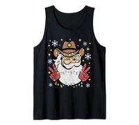 Familia de Fuentes Santa Cowboy Western Howdy Christmas Holiday Matching Camiseta sin Mangas