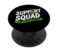 Familia de fuentes Support Squad Liver Cancer Awareness Green Ribbon PopSockets PopGrip Adhesivo