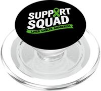 Familia de fuentes Support Squad Liver Cancer Awareness Green Ribbon PopSockets PopGrip para MagSafe