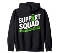Familia de fuentes Support Squad Liver Cancer Awareness Green Ribbon Sudadera con Capucha