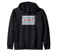 Familia de Fuentes Vintage Chicago Flag Retro Fade Home Sudadera con Capucha