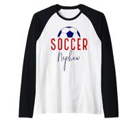 Familia de fútbol de Apoyo de balón de fútbol Vintage Sobrino de fútbol Camiseta Manga Raglan