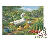 Familia de Ganso en jardín Vegetal Rompecabezas Vida Silvestre Puzzle 1000 Piezas Adultos - Regalo, Juego Familiar, Decoración del Hogar 38x26cm/1000pcs