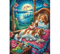 Familia de gatos en una cama acogedora Puzzle 300 Piezas Juguete Educativo Familiar Interactivo Cuento de hadas mágico acompañante Rompecabezas 3D Para Hombres Y Mujeres Construir Maquetas Desafío Int