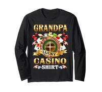 Familia de Jugadores del Juego Casino Grandpa Funny Lucky Casino Manga Larga