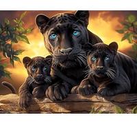 Familia de Las panteras Negras Rompecabezas 500 Piezas Cartón para Parejas Animal de compañía Actividad Hacer En Grupo Ejercicio Mental para Reyes Magos Detalle Cumpleaños 500 PCS