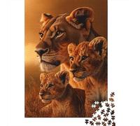 Familia de Leones Africanos Puzzle de 1000 Piezas Puzzle para Adultos Papel Escena de Naturaleza Salvaje Entorno Hogar Decoración Regalo Relajante 38x26cm/1000pcs
