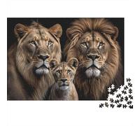 Familia de Leones Animales Puzzle de 1000 Piezas Papel Puzzle para Adultos Relajación Hogar 70x50cm/1000pcs