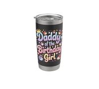 Familia de mariquitas Daddy of The Birthday Girl Vaso térmico de acero inoxidable de doble pared