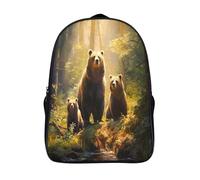 familia de osos del bosque 3d impreso mochila 2 compartimento con bolsillos grandes fauna mochila estudiantes gran capacidad mochilas impresos-16,para mujeres y hombres safari de senderismo