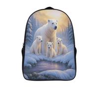 familia de osos polares mochila escolar impresos en 3d con arnés ajustables fauna mochila para ordenador portátil alta capacidad mochilas impreso 2 compartimento-16,niñas niño al aire libre a pie