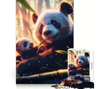 Familia de Pandas en el Bosque de bambú, Rompecabezas de 1000 Piezas para Adultos, Juguete para ejercitar la Mente, diversión en Conjunto, Corte de Calidad, (50x75cm)