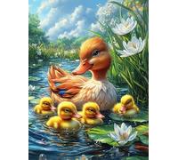 Familia de patos en el estanque de lotos Puzzle 500 Piezas Familiar Creativo Cuento de hadas acompañante mágico Rompecabezas 3D Para Familia Juguete Educativo Construir Maquetas Aliviar Estrés 500 PCS