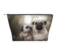 Familia De Perros Pug Bokeh Madre Y Cachorros Perros Mascotas, Bolsa de artículos de tocador Bolsa de Maquillaje Bolsa de cosméticos Bolsa de artículos de tocador de Viaje portátil