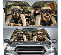 Familia De Perros Rottweiler Parasol para Parabrisas Protección Solar Parasol para Parabrisa Protección Rayos UV Paraguas Luna De Coches Universal para SUV Vehículos Furgonetas M