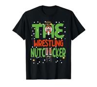 Familia de Pijamas navideños Divertidos de The Wrestling Nutcracker Camiseta gráfica económica, Hombre, Negro, XL