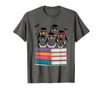 Familia de pingüinos en Libros con Gafas de Camiseta