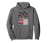 Familia de pingüinos en Libros con Gafas de Sudadera con Capucha
