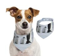 Familia de pingüinos,Pañuelos de algodón para Perros, Bufandas Ajustables para Mascotas,M