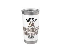 Familia de renos Best Reindeer Brother Ever Cute Vaso térmico de acero inoxidable de doble pared