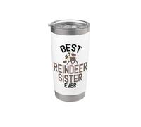 Familia de renos Best Reindeer Sister Ever Cute Vaso térmico de acero inoxidable de doble pared