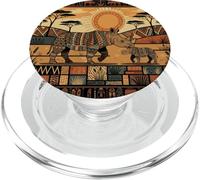Familia de rinocerontes africanos Tribal patrón de Safari Ghana PopSockets PopGrip para MagSafe