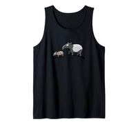 Familia de tapires Madre y bebé Tapir malayo Camiseta sin Mangas