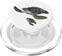 Familia de tortugas, madre tortuga y bebé, tortugas marinas, amor tierra PopSockets PopGrip para MagSafe