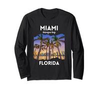 Familia de Vacaciones de Verano en Miami Florida Souvenir Travel USA Manga Larga